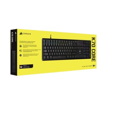 Teclado Mecánico Corsair K70 CORE RGB, Switch Red, Español, Negro