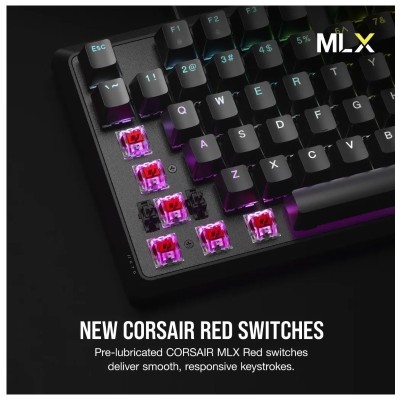Teclado Mecánico Corsair K70 CORE RGB, Switch Red, Español, Negro