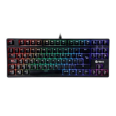 Teclado Teros TE-4150N Mecanico RGB Formato TKL 80% Black Alambrico