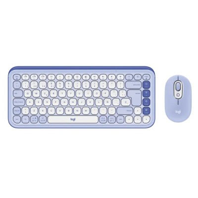 COMBO LOGITECH TECLADO + MOUSE POP ICON, BT/WIRELESS, LILA