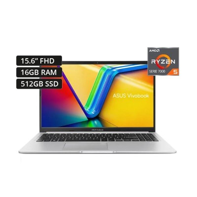 Laptop Ryzen 5 7430U Asus Vivobook 15M1502YA-NJ544 16GB DDR4, SSD 512GB 15.6" Full HD, FreeDos