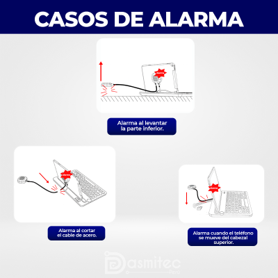 Sistema Antirrobo A3010-S, Alarma, Cable Acero, Laptop/Tablet