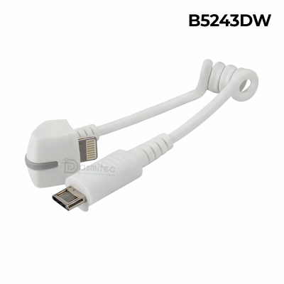 Cable de Carga Apple Lightning, Con Luz LED, Blanco, para Soporte Antirrobo