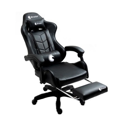Silla Gamer Ergonómica Dreizt Shine Series Negro Con Posapies Reclinable