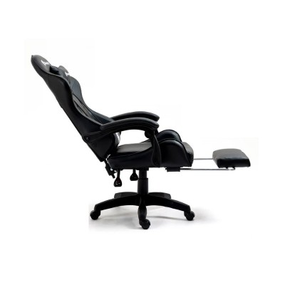 Silla Gamer Ergonómica Dreizt Shine Series Negro Con Posapies Reclinable