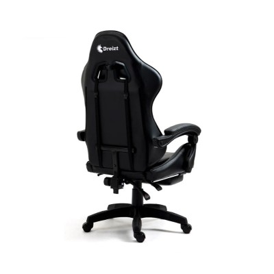 Silla Gamer Ergonómica Dreizt Shine Series Negro Con Posapies Reclinable