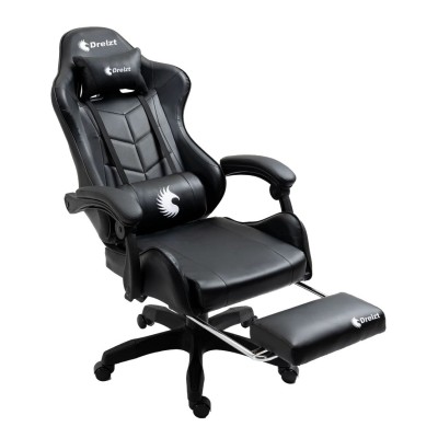 Silla Gamer Ergonómica Dreizt Shine Series Negro Con Posapies Reclinable