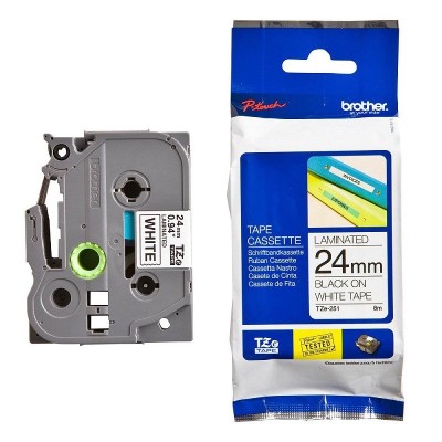 Cinta Brother TZE-251 Negro Sobre Blanco 24mm x 8m