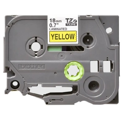 Cinta Brother TZE-641 Negro Sobre Amarillo 18mm x 8m