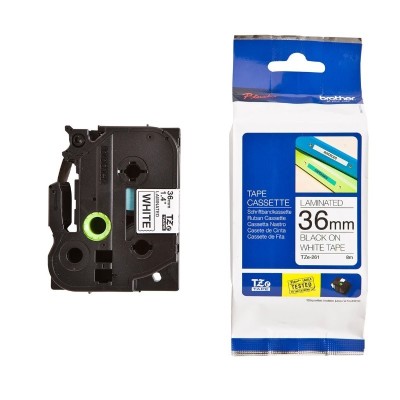 Cinta Brother TZE-261 Negro Sobre Blanco 36mm x 8m