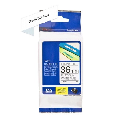Cinta Brother TZE-261 Negro Sobre Blanco 36mm x 8m