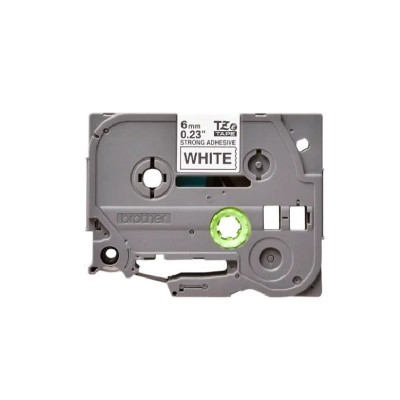 Cinta SuperAdhesivo Brother TZE-S211 Negro Sobre Blanco 6mm x 8m