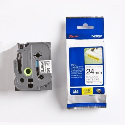 Cinta SuperAdhesivo Brother TZE-S251 Negro Sobre Blanco 24mm x 8m