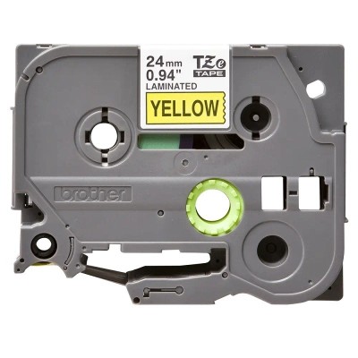 Cinta SuperAdhesivo Brother TZE-S651 Negro Sobre Amarillo 24mm x 8m