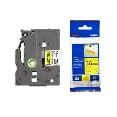 Cinta SuperAdhesivo Brother TZE-S661 Negro Sobre Amarillo 36mm x 8m