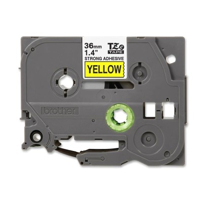 Cinta SuperAdhesivo Brother TZE-S661 Negro Sobre Amarillo 36mm x 8m