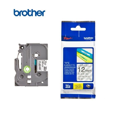 Cinta Brother TZE-131 Negro Sobre Transparente 12mm x 8m