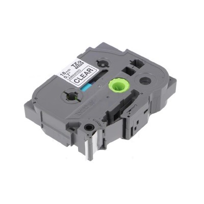 Cinta Brother TZE-141 Negro Sobre Transparente 18mm x 8m