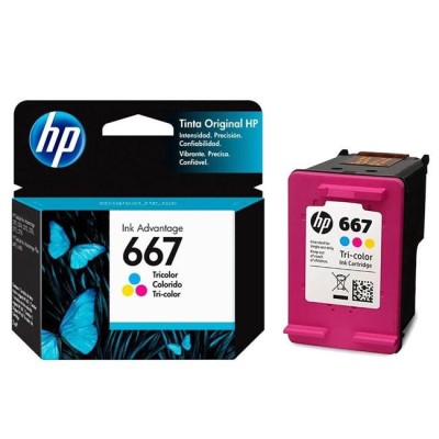 Cartucho de Tinta HP 667 Tricolor Original - (3YM78AL)
