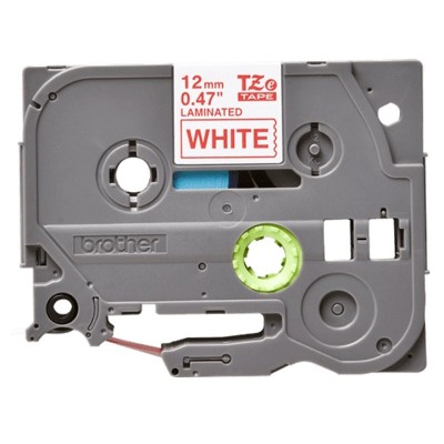 Cinta Brother TZE-232 Rojo Sobre Blanco 12mm x 8m
