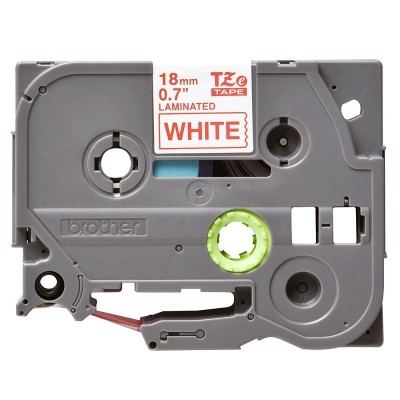 Cinta Brother TZE-242 Rojo Sobre Blanco 18mm x 8m