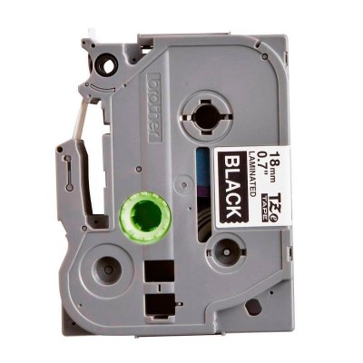 Cinta Brother TZE-345 Blanco Sobre Negro 18mm x 8m