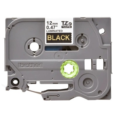 Cinta Brother TZE-334 Dorado Sobre Negro 12mm x 8m