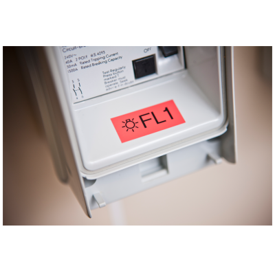 Cinta Brother TZE-451 Negro Sobre Rojo 24mm x 8m