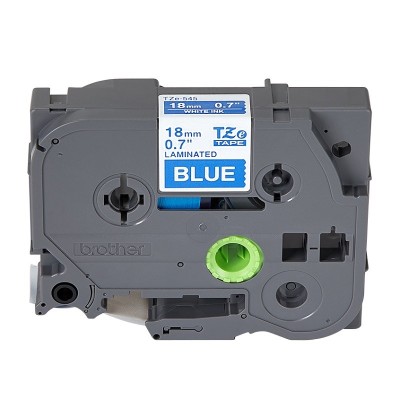 Cinta Brother TZE-545 Blanco Sobre Azul 18mm x 8m