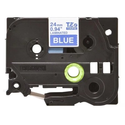 Cinta Brother TZE-555 Blanco Sobre Azul 24mm x 8m