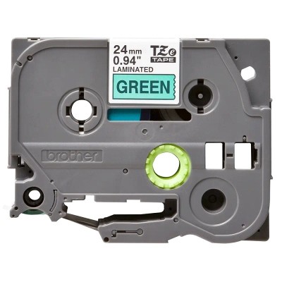 Cinta Brother TZE-751 Negro Sobre Verde 24mm x 8m