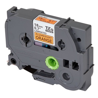 Cinta Brother TZE-B41 Negro Sobre Fluorescente Naranja 18mm x 5mts