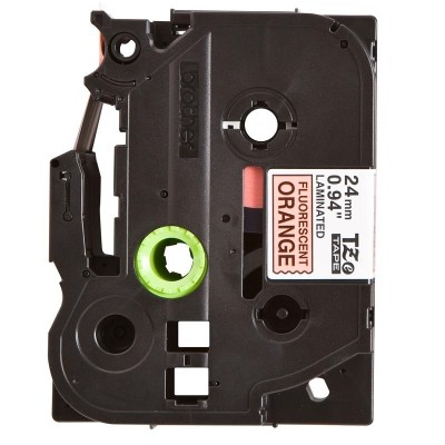 Cinta Brother TZE-B51 Negro Sobre Fluorescente Naranja 24mm x 5mts