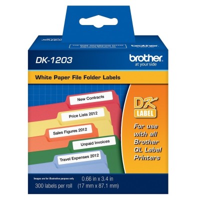 Cinta Brother DK-1203 Rollo Pre Cortado 17mm x 87mm - 300 Etiquetas