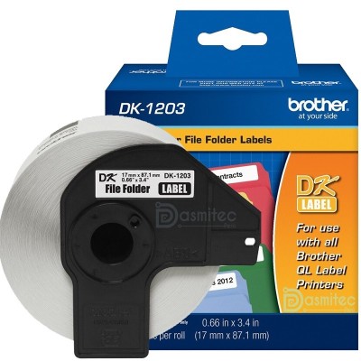 Cinta Brother DK-1203 Rollo Pre Cortado 17mm x 87mm - 300 Etiquetas