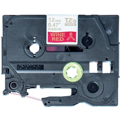 Cinta Satinada No Adhesiva Brother TZE-RW34 Dorado sobre rojo oscuro 12mm x 4m