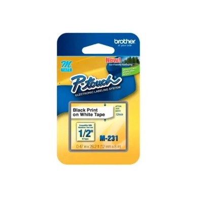 CINTA BROTHER M231 NEGRO SOBRE BLANCO 12MM