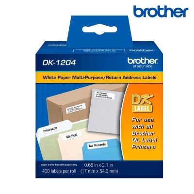 Cinta Brother DK-1204 Rollo Pre Cortado 17mm x 54mm - 400 Etiquetas