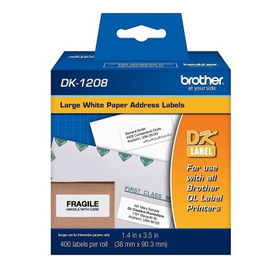 Cinta Brother DK-1208 Rollo Pre Cortado 38mm x 90mm - 400 Etiquetas