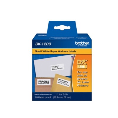 Cinta Brother DK-1209 Rollo Pre Cortado 29mm x 62mm - 800 Etiquetas
