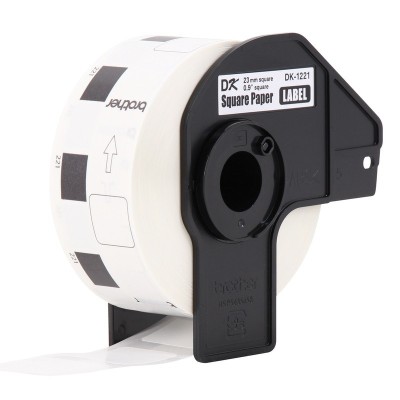 Cinta Brother DK-1221 Rollo Pre Cortado 23mm x 23mm - 1000 Etiquetas