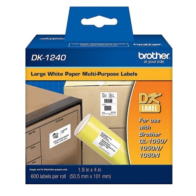 Cinta Brother DK-1240 Rollo Pre Cortado 102mm x 52mm - 600 Etiquetas
