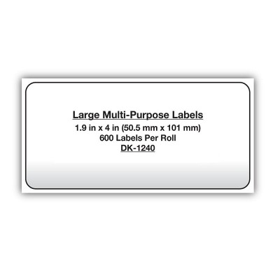 Cinta Brother DK-1240 Rollo Pre Cortado 102mm x 52mm - 600 Etiquetas