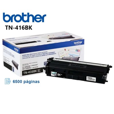 TONER BROTHER TN-416 BLACK 6.5K PAG. (HL-8360CDW / MFC-L8610CDW / MFC-L8900CDW / MFC-L9570CDW)