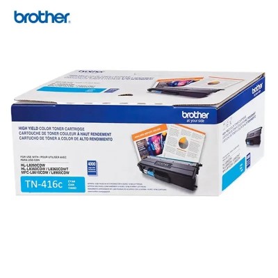 TONER BROTHER TN-416 CYAN 6.5K PAG. (HL-8360CDW / MFC-L8610CDW / MFC-L8900CDW / MFC-L9570CDW)