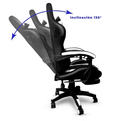 Silla DP Gamer PRO-WT luz RGB Masajeador y Parlantes White