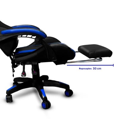 Silla DP Gamer PRO-BL luz RGB Masajeador y Parlantes Blue