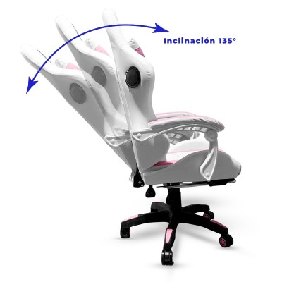 Silla DP Gamer PRO-PK luz RGB Masajeador y Parlantes Pink