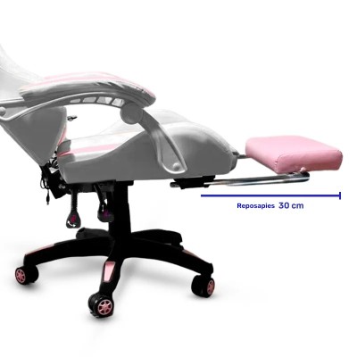 Silla DP Gamer PRO-PK luz RGB Masajeador y Parlantes Pink