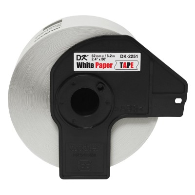Cinta Brother DK-2251 Continuo 62mm x 30mts Negro/Rojo Sobre Blanco